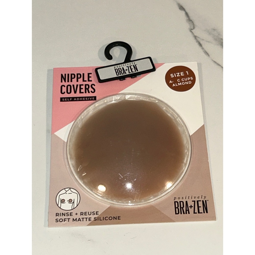 Positively Bra-Zen Nipple Covers Womens Size 1 Almond Silicone Reusable BZCV1‎